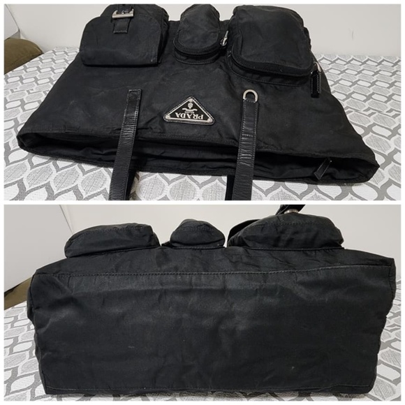 Authentic Prada Tessuto Pockets Tote Bag Black - Picture 9 of 12